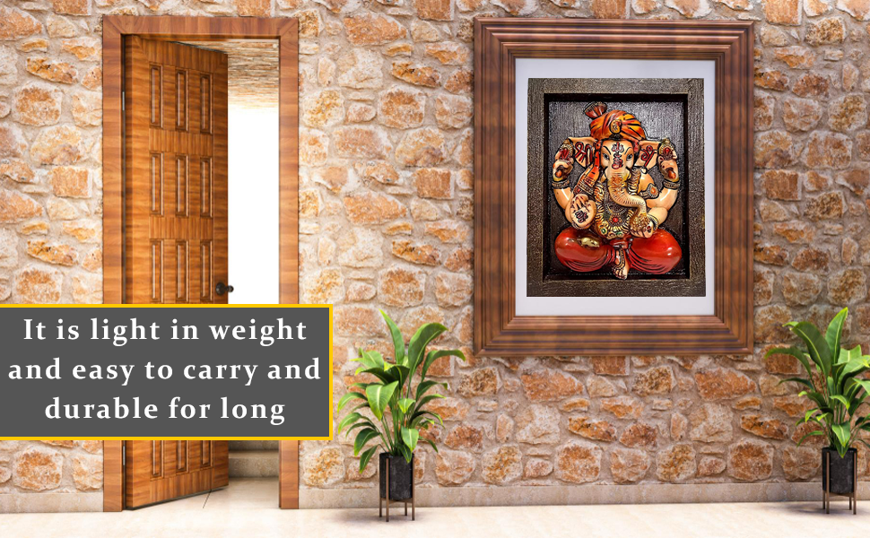 Ganesha Paintings for Home Entrance Door Decoration with Frame-DT DECTONE 3D-Stumbit Home
